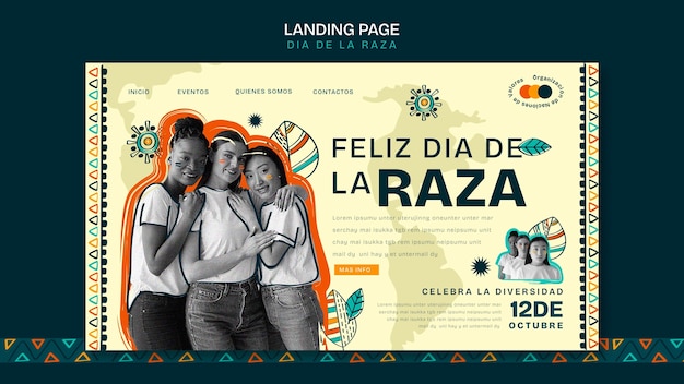 Pagina di destinazione della celebrazione di Dia de la raza