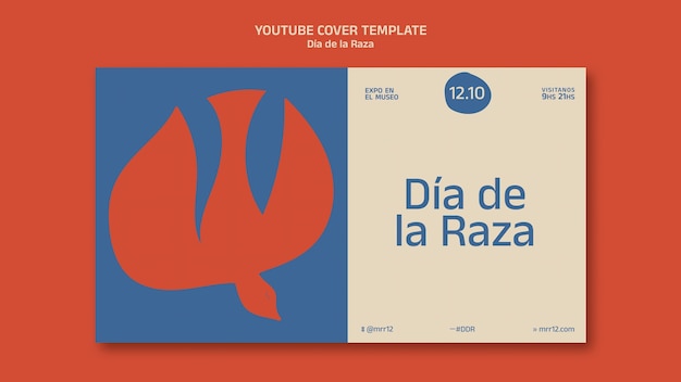 Free PSD día de la raza celebration youtube cover