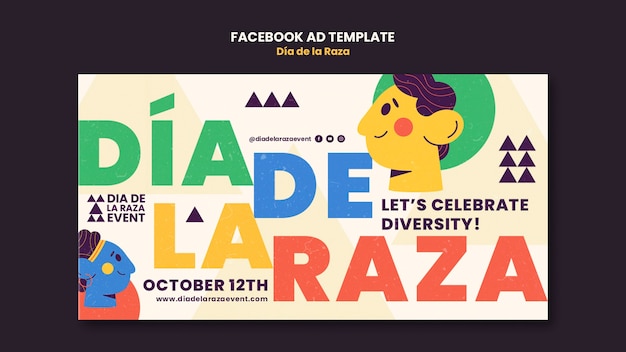 Free PSD dia de la raza template design