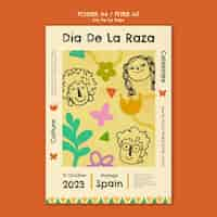 Free PSD dia de la raza template design