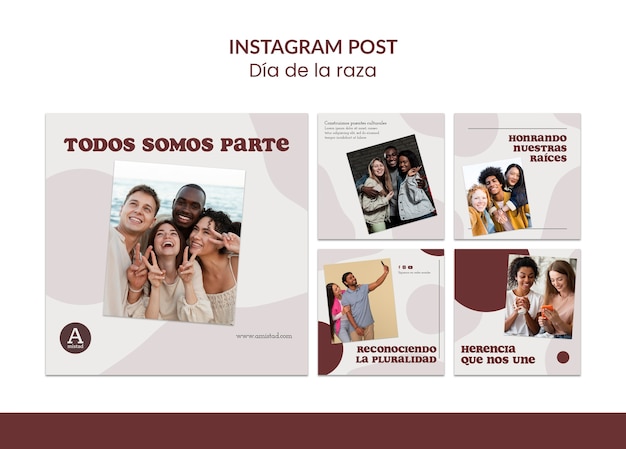 Free PSD dia de la raza template design