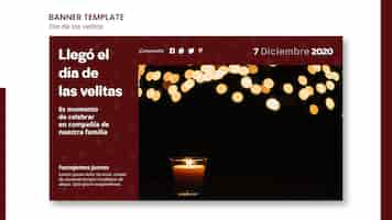 Free PSD dia de las velitas ad banner template