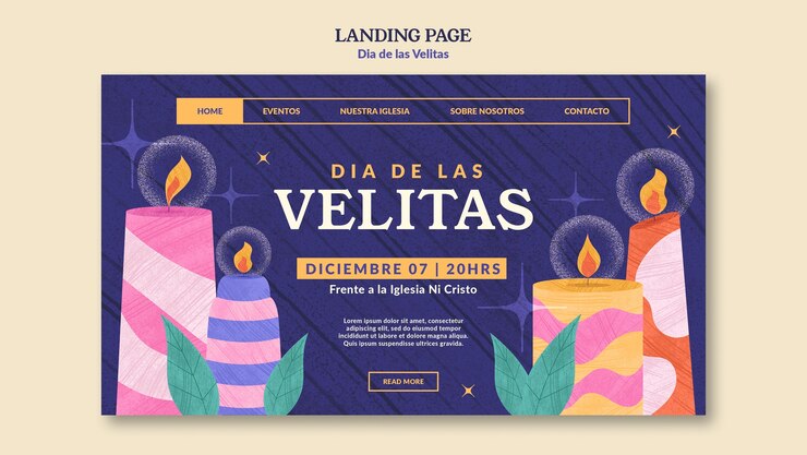 免費 PSD 迪亞·德·拉斯·維利塔斯 (dia de las velitas) 模板設計