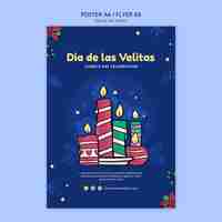 Free PSD dia de las velitas template design