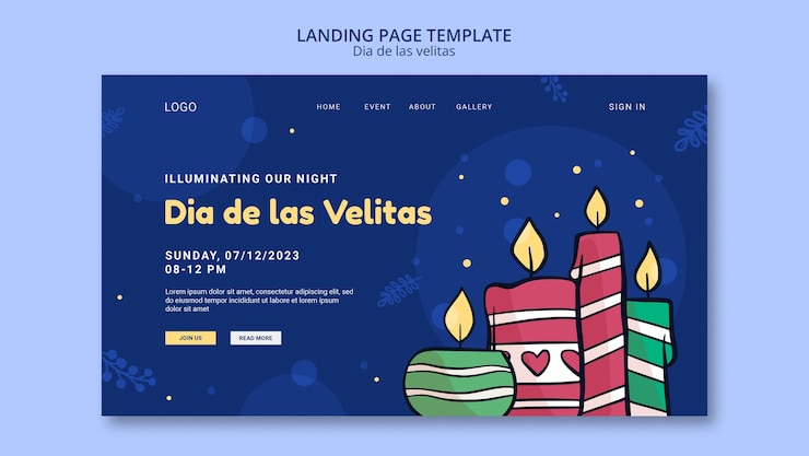 免費 PSD 迪亞·德·拉斯·維利塔斯 (dia de las velitas) 模板設計