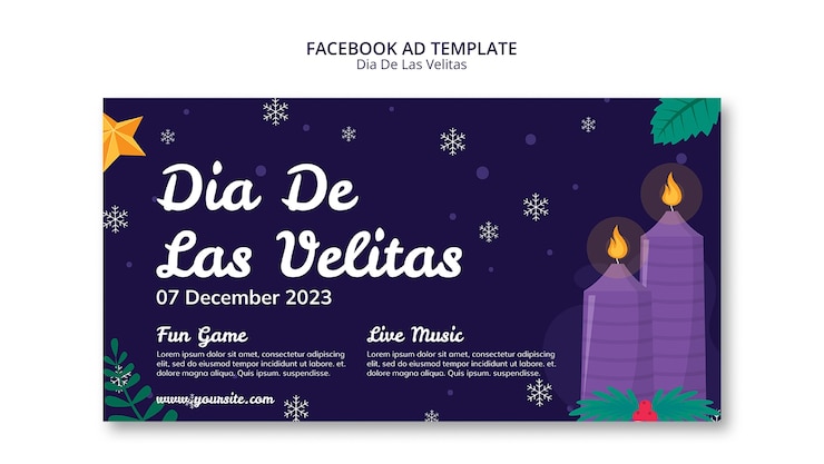 Free PSD dia de las velitas template design