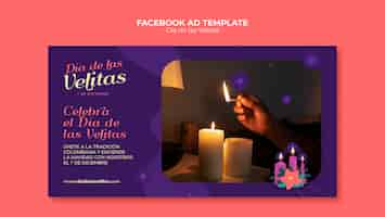 Free PSD dia de las velitas template design