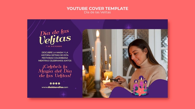 Free PSD dia de las velitas template design