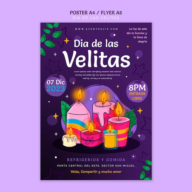 Dia de las velitas template design