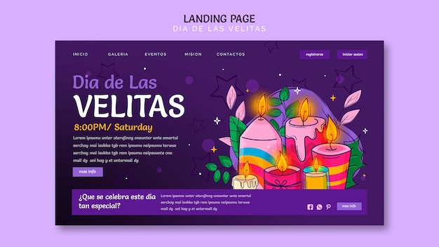 Free PSD dia de las velitas template design