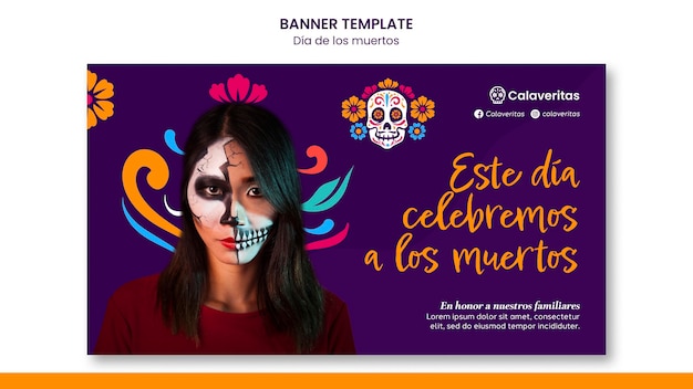 Шаблон баннера dia de los muertos