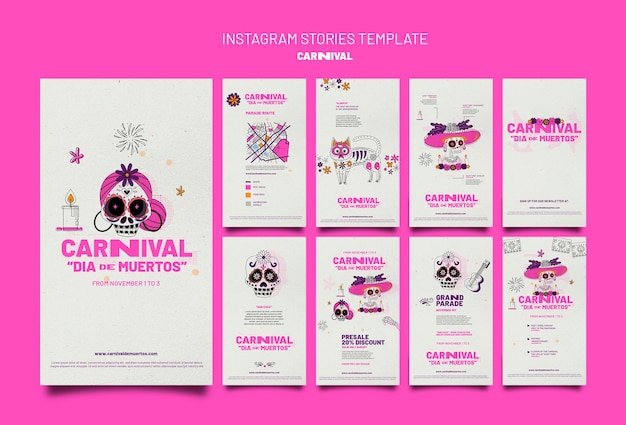 Dia de muertos carnival instagram stories