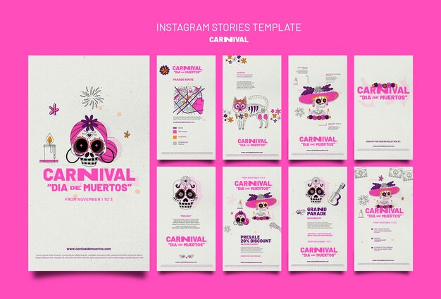 Dia de muertos carnival instagram stories