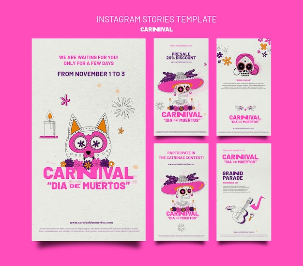 Dia de muertos carnival instagram stories