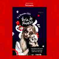 PSD gratuito modello di poster per la celebrazione di dia de muertos