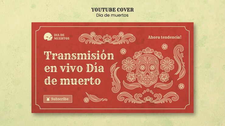 Free PSD dia de muertos celebration youtube cover