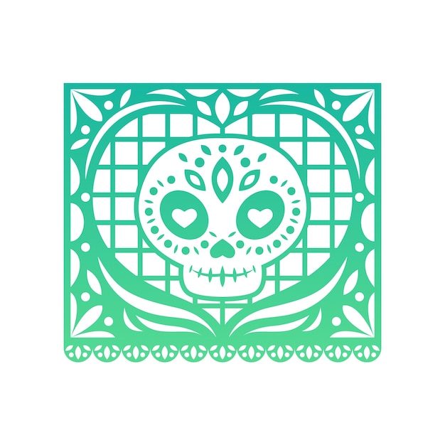 Free PSD dia de muertos illustration with skull