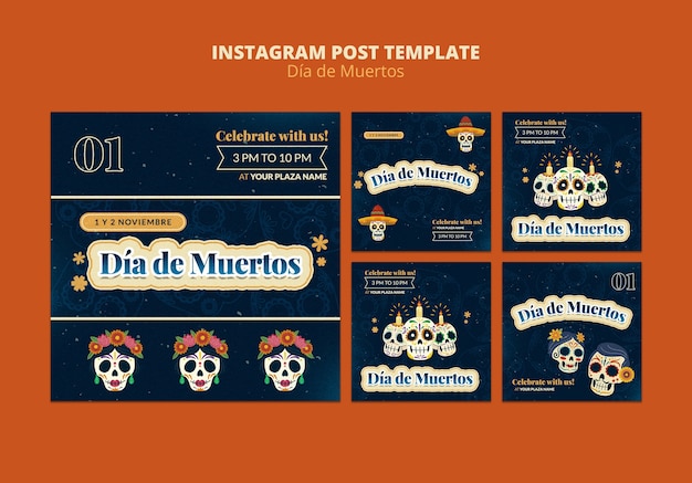 無料PSD dia de muertos instagram 投稿コレクション