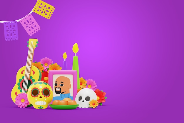 Dia de muertos sfondo della natura morta