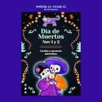 Free PSD dia de muertos template design