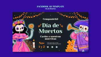 Free PSD dia de muertos template design