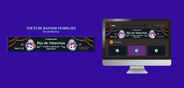 Free PSD dia de muertos template design