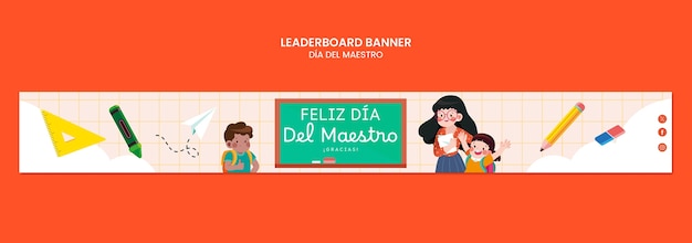 Free PSD dia del maestro template design