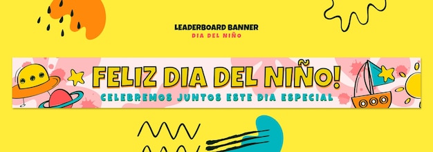 Dia del nino celebration  banner template