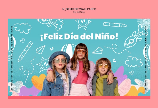 dia del nino celebration desktop wallpaper template