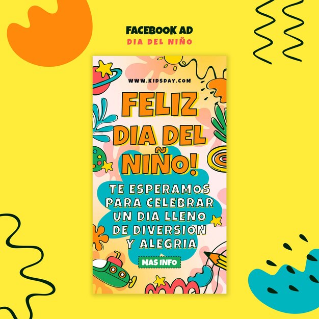 dia del nino celebration facebook template