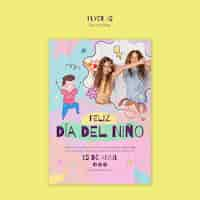 Free PSD dia del nino celebration  flyer template