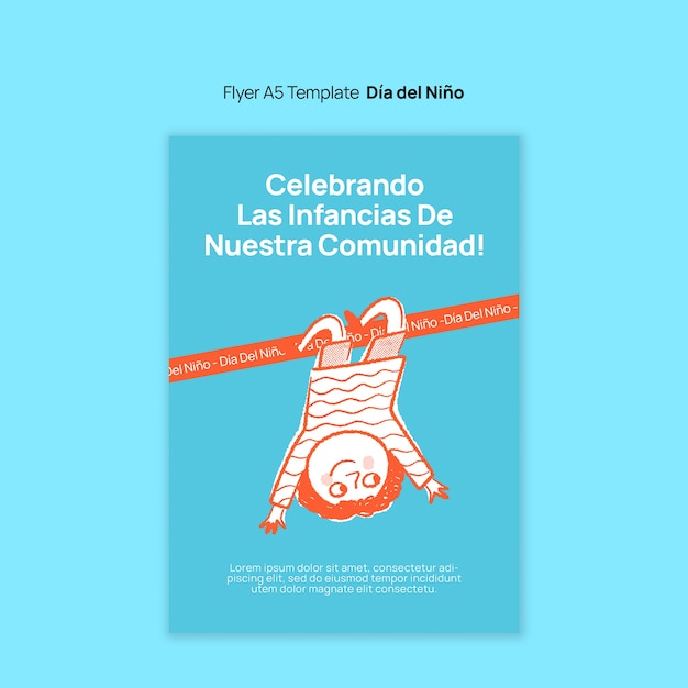 Free PSD dia del nino celebration poster template