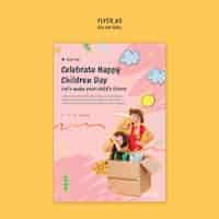 Free PSD dia del nino celebration poster template