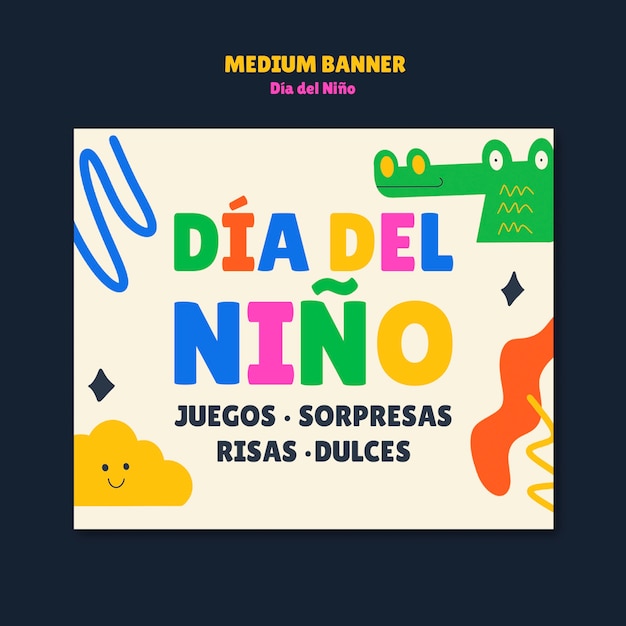 Free PSD dia del nino template design