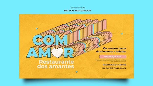 Dia dos namorados banner design template