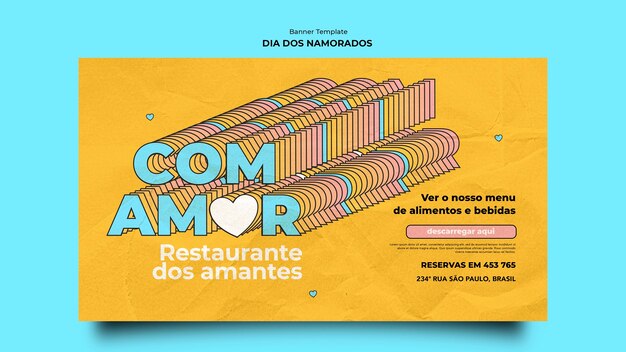 Dia dos namorados banner design template