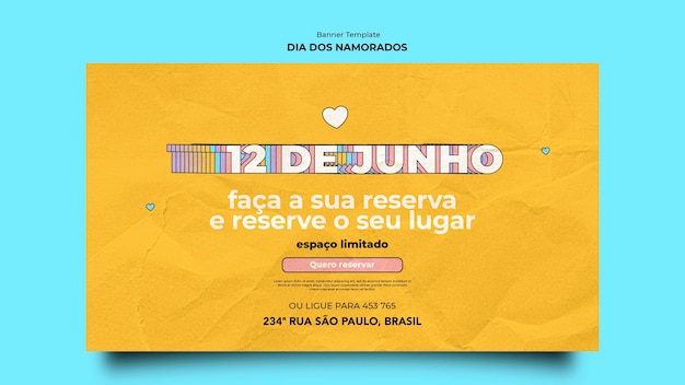 Free PSD dia dos namorados banner design template