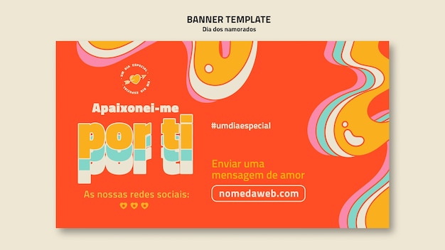 Dia dos namorados horizontal banner template