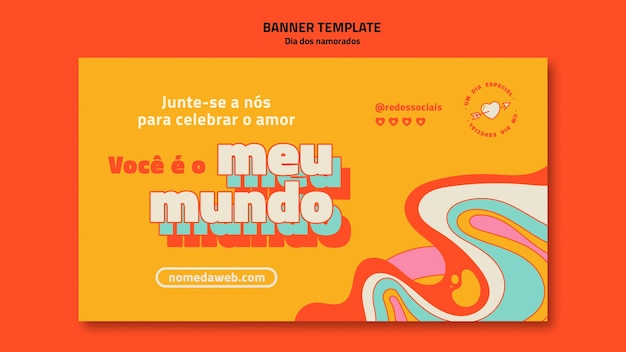 Free PSD dia dos namorados horizontal banner template