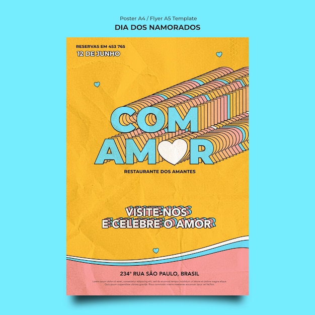 Dia dos namorados poster design template