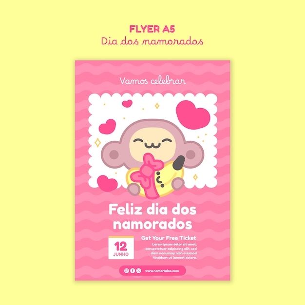 Free PSD dia dos namorados template design