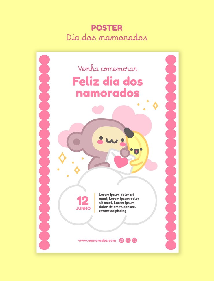 Free PSD dia dos namorados template design