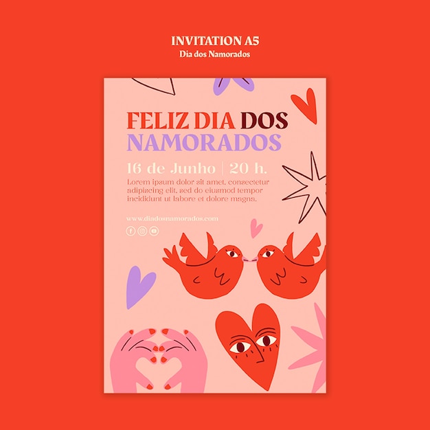 Free PSD dia dos namorados template design