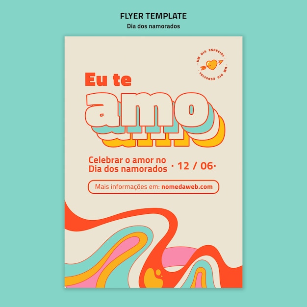 Dia dos namorados vertical flyer template