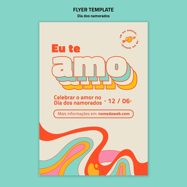 Dia dos namorados vertical flyer template