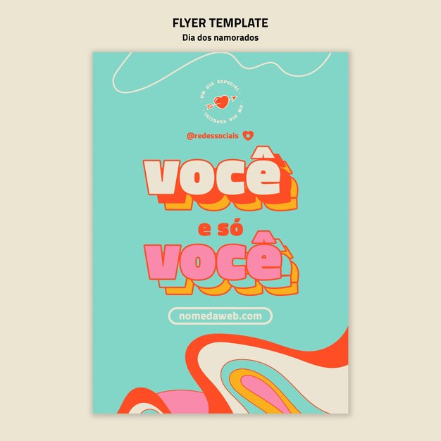 dia dos namorados vertical flyer template