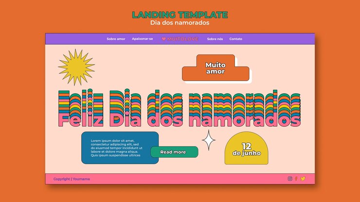Free PSD dia dos namorados web template