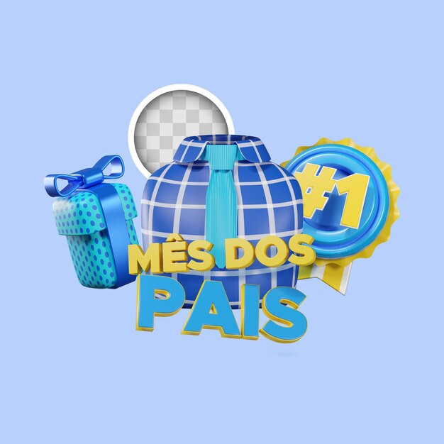 Dia dos pais father39s day banner 3d illustration