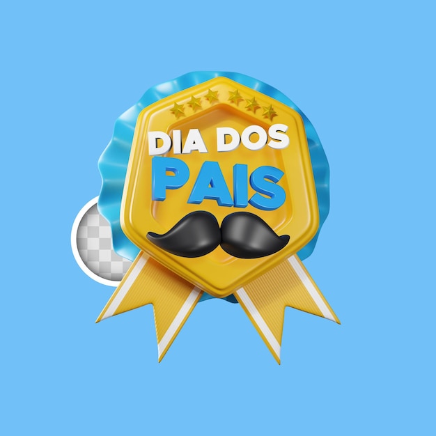 Dia dos pais father39s day medal 3d illustration