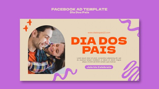 dia dos pais social media promo template with ribbon